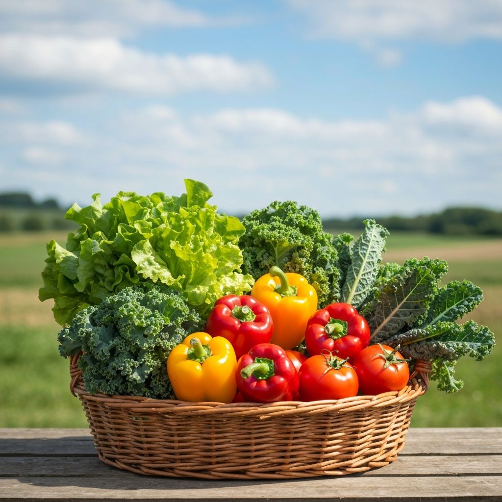 Tuoreita kasviksia ja hedelmiä